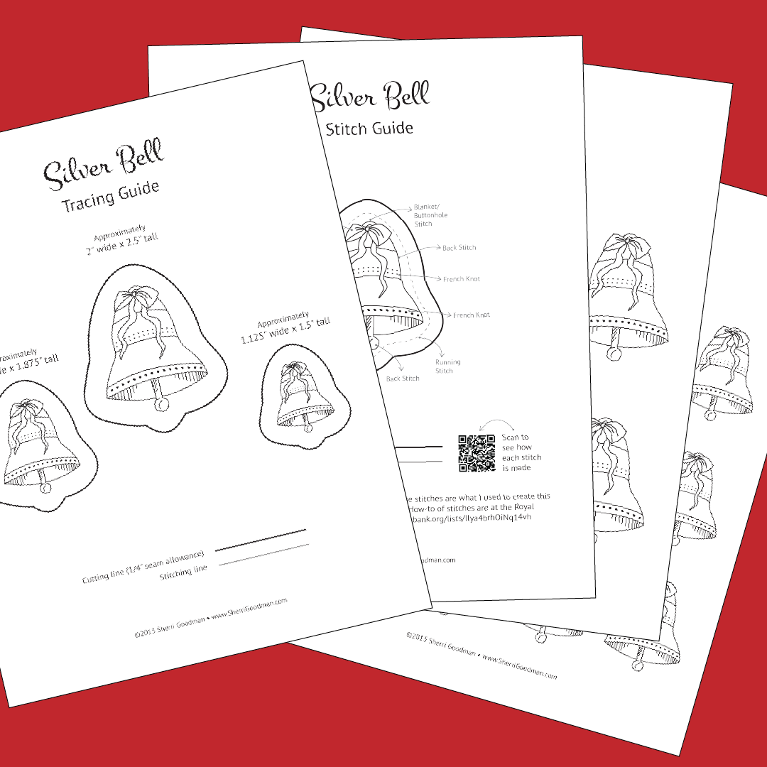Holiday Bell Ornament – Embroidery Pattern (PDF)