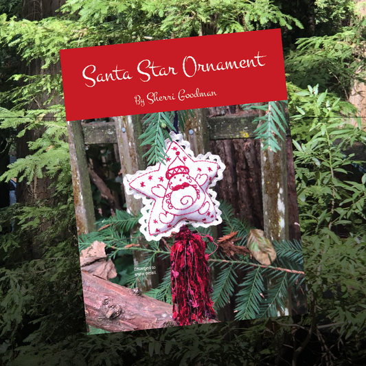 Santa Star Ornament – Embroidery Pattern (PDF)