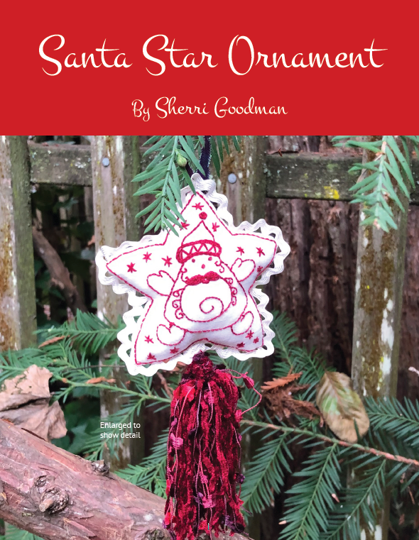 Santa Star Ornament – Embroidery Pattern (PDF)