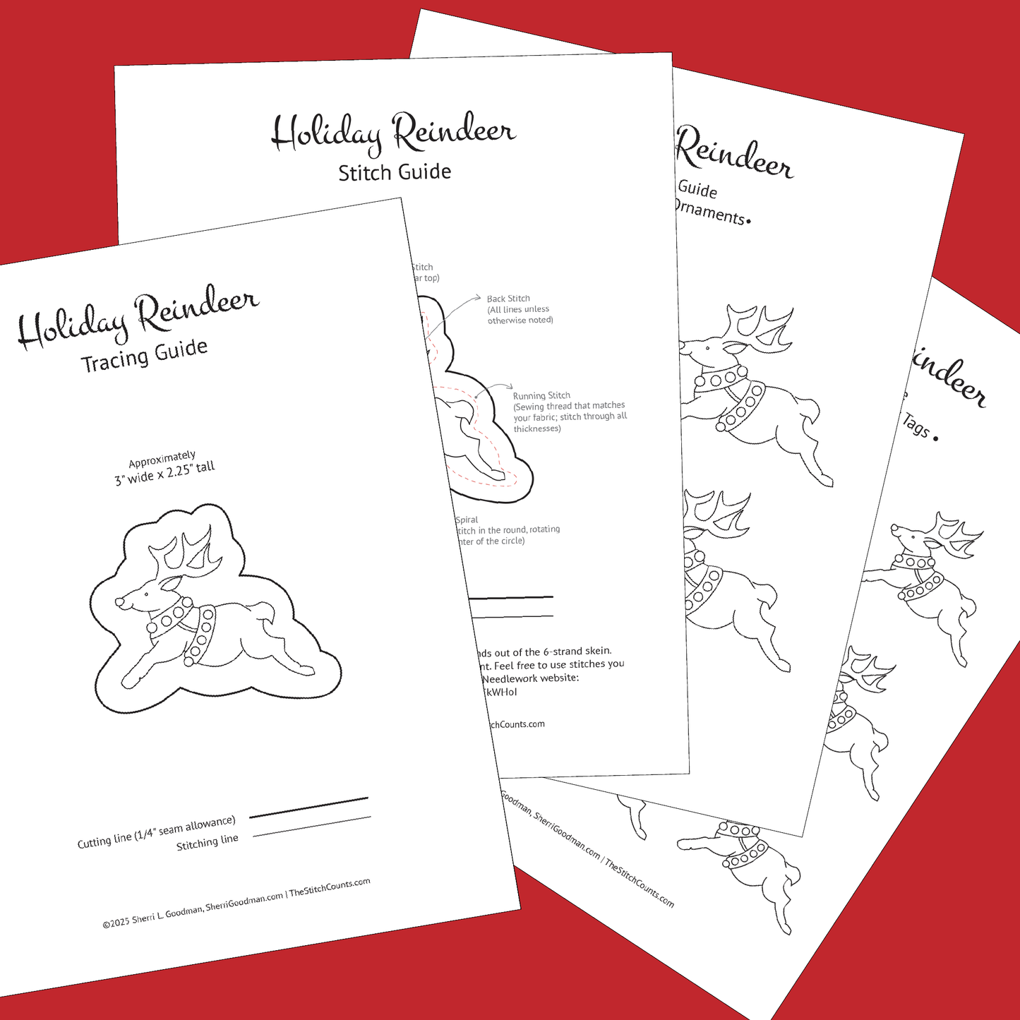 Reindeer Ornament – Embroidery Pattern (PDF)