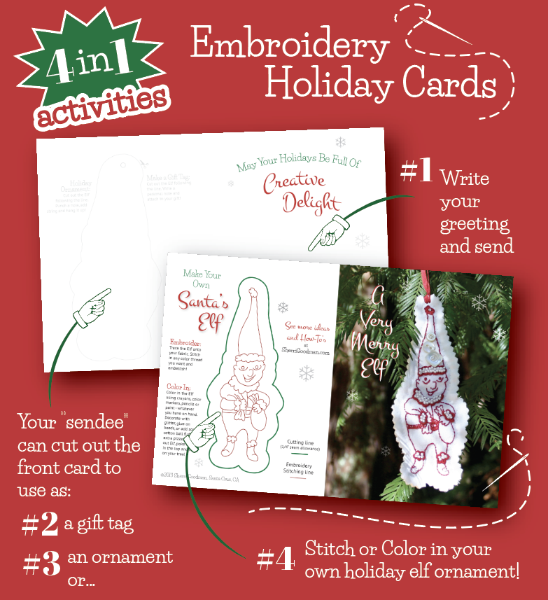 4-in-1 Embroidery Holiday Cards